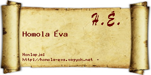 Homola Éva névjegykártya